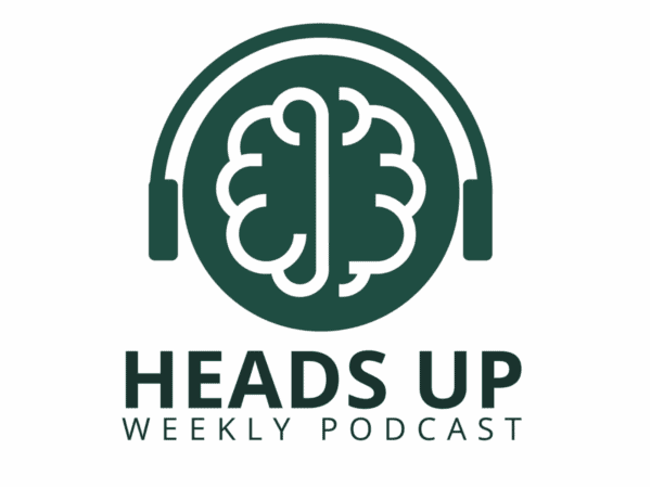 A logo featuring a brain inside a circle wearing headphones, with the text 
